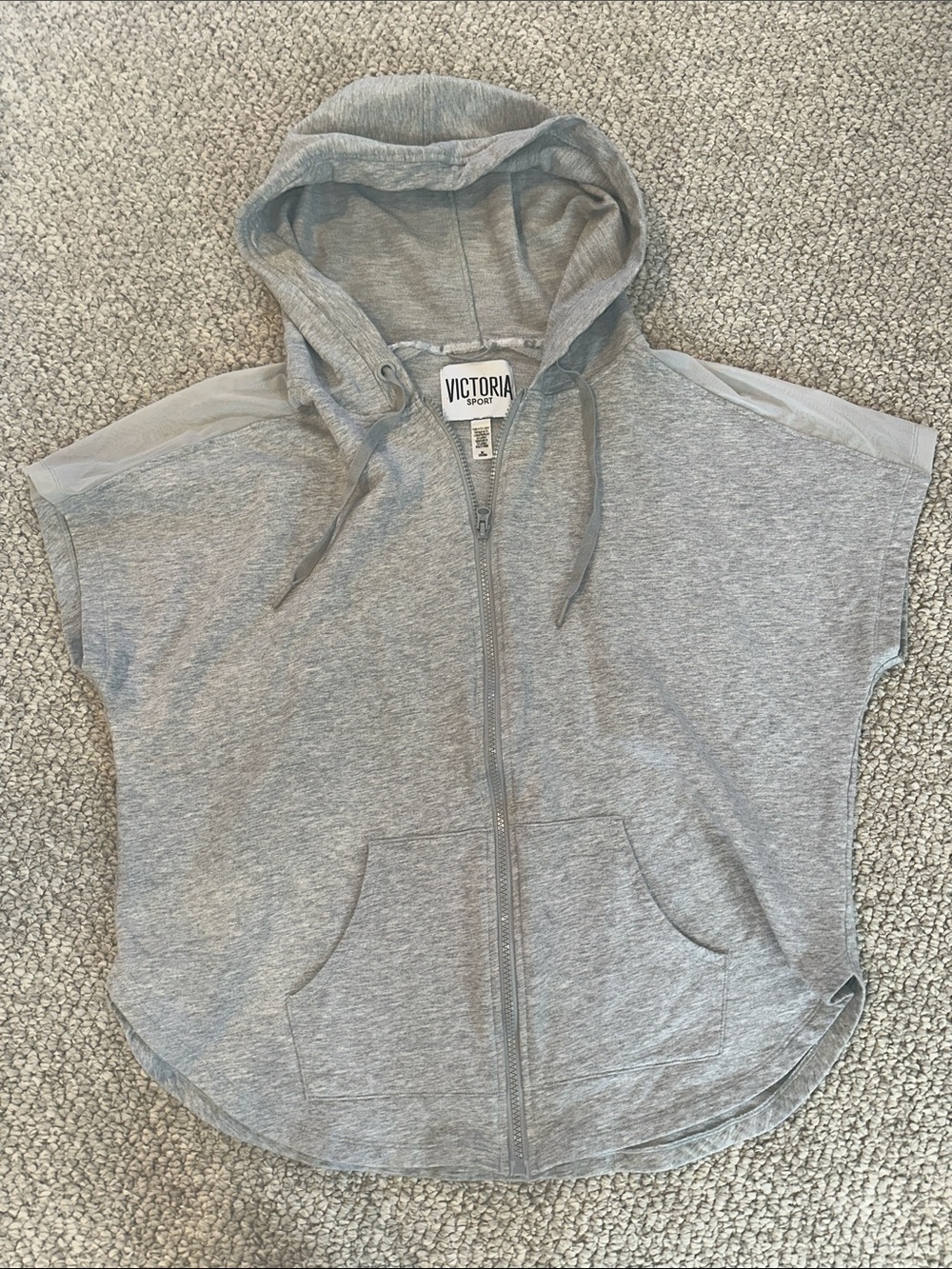 BOGO FREE Victoria Sport Grey Hooded Zip-Front Poncho
